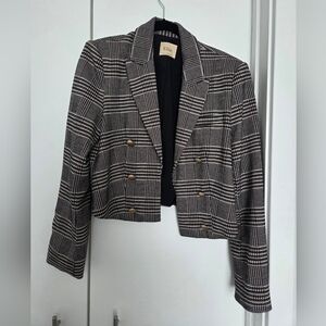 Elle Black and White Plaid Women's Blazer